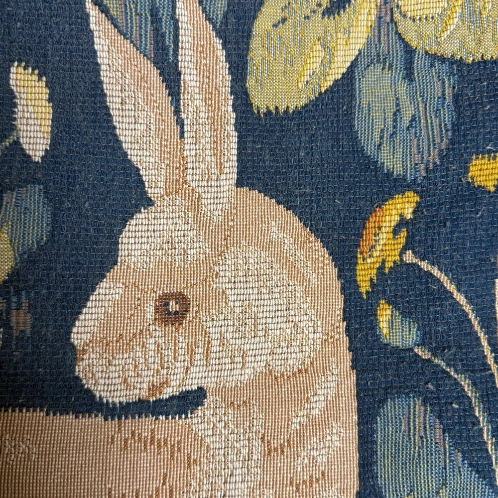 St. Simons Island Tapestry Pillow Case with Bunny Rabbit Design Made in France